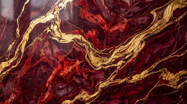 Burgundy and Gold Marble Abstract Texture Luxury Background