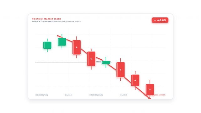 Falling Candlestick Chart Trend 4K Animation