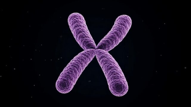Human Chromosome and Genetic Material, Realistic 3D Genetics Animation