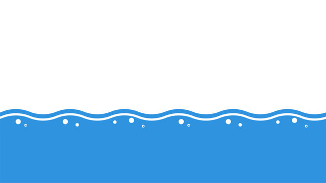 Decorative seamless water banner. Repeatable water pattern.