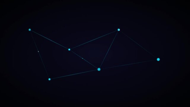 Network connection nodes vector illustration. Features glowing dots and connecting lines in digital cyberspace. Abstract technology background for data science and telecommunication concepts.