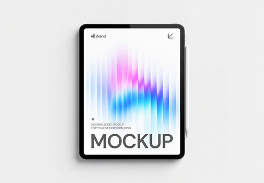Top View Tablet Screen Mockup