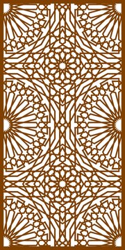 Islamic geometric seamless pattern vector template for laser cutting and CNC