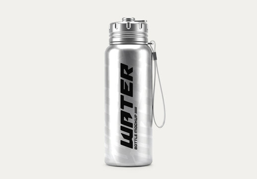 Stainless Steel Water Bottle Mockup
