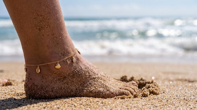 Macro photo of ankle with gold anklet 2k 20260919110157 showing abstract micro structural details and textures with professional studio lighting
