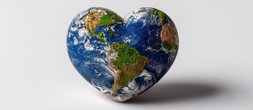 Heart of the Earth: A symbolic representation of our planet Earth, shaped like a heart, evokes a deep love and care for the environment and the world we inhabit.