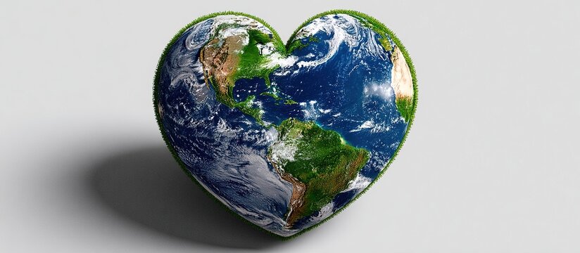 A World of Love: Planet Earth takes the form of a heart, symbolizing global affection and care for our environment.