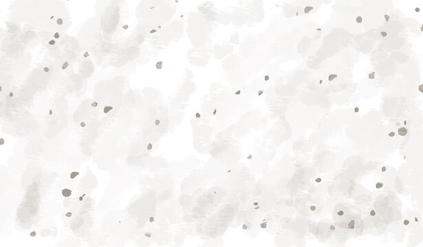 White watercolor texture with gray speckle and soft brush mark creating abstract paper background for design