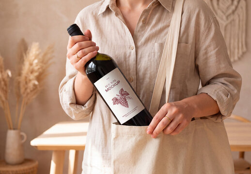 Wine Bottle Label Mockup