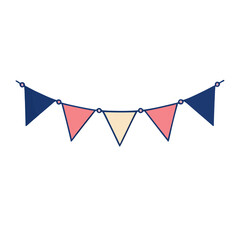 Obraz premium Bunting flags garland isolated on transparent background