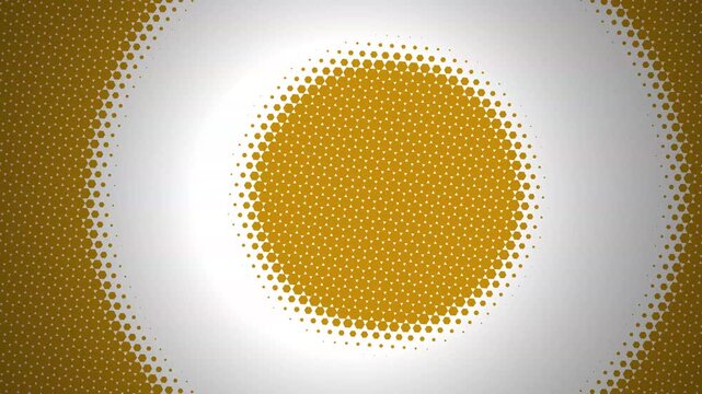 Abstract Gold Halftone Pattern Motion Background Featuring Dynamic Circles and Geometric Shapes for Modern Visuals