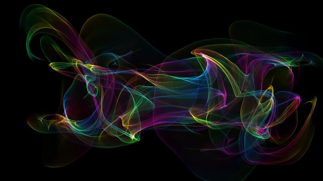 Cinematic Multicolor Smoke Overlay Isolated on Black 4K Video
