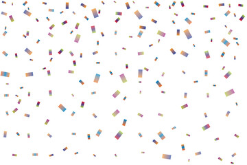 Obraz premium Colorful confetti pieces falling isolated on transparent background
