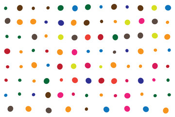 Abstract background with colorful polka dots of various sizes isolated on transparent background © Creative 1M