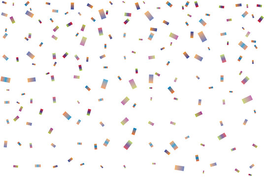 Colorful confetti pieces falling isolated on transparent background