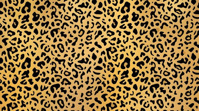 seamless leopard print vector pattern with gold background and black animal spots for trendy fashion fabrics and luxurious luxury surface design textures