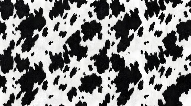 black and white cow print texture seamless pattern background design with animal hide spots for fashion and textile fabric vector illustration