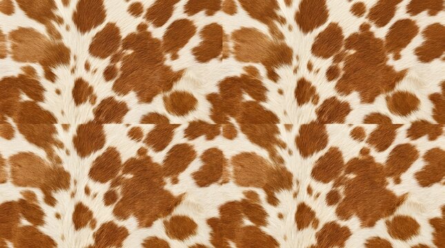seamless brown cow hide texture pattern background with natural fur spots and animal print motif for textile design and rustic country decor