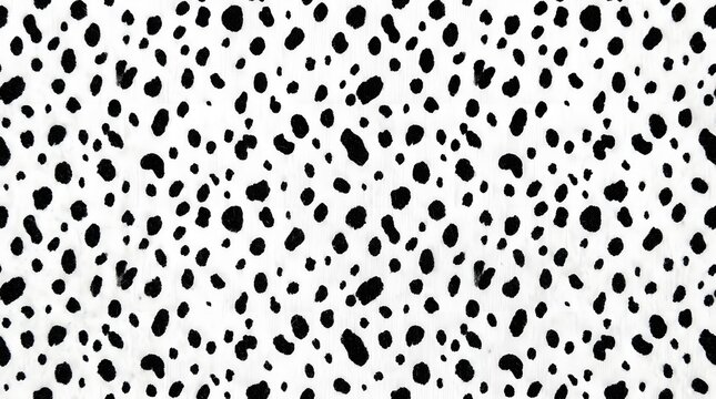 black and white dalmatian spots pattern background seamless animal print with random dots texture for textile design and fashion apparel