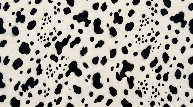 black and white dalmatian spots pattern texture background animal skin fur print for fashion design and fabric textile