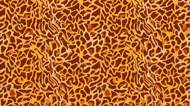 seamless animal skin pattern vector background with abstract leopard and tiger fur texture in brown and orange colors for fashion fabric print and textile design