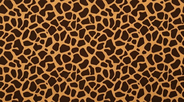 Giraffe skin pattern texture background with brown animal print and orange spots seamless vector design for fashion fabric and graphic decoration