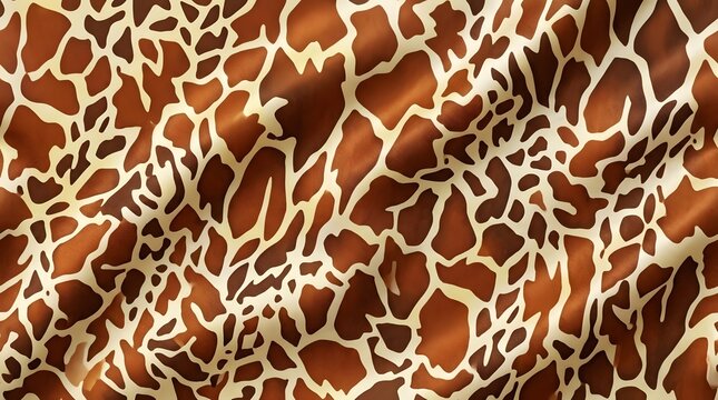 Seamless giraffe animal skin pattern fabric texture with brown and beige spotted print for fashion design and textile backgrounds
