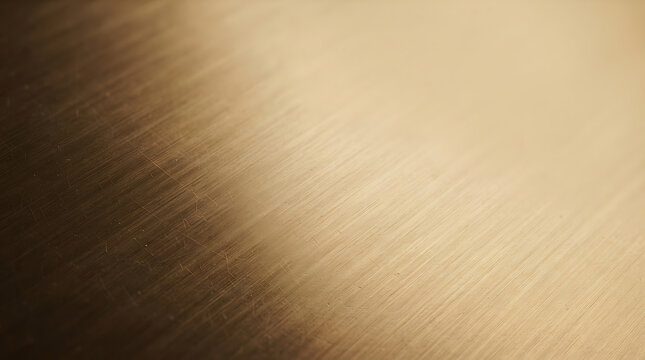 Shiny gold metal surface with brushed texture and soft light reflection