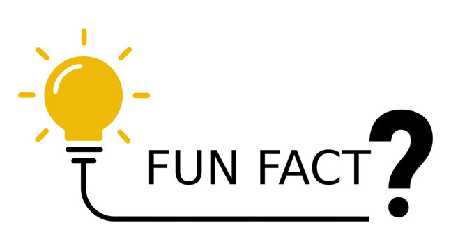 Fun fact text sign with glowing yellow light bulb icon for information, knowledge, tips and education vector.