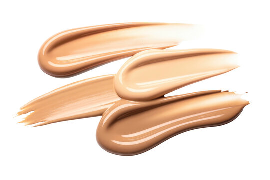 Liquid foundation makeup strokes isolated on black background