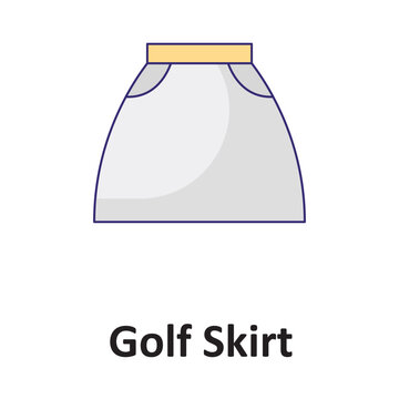  Golf Skirt Vector Icon which an easily modify and edit