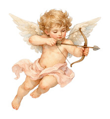Obraz premium PNG Cherubic angel with bow
