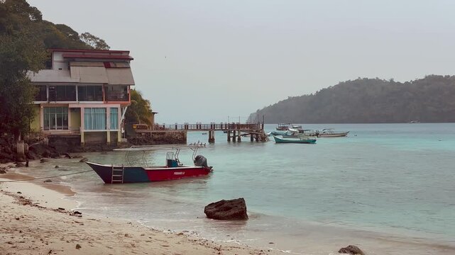 Beachfront hotel or guesthouse at Pulau Weh in Aceh province Sumatra Indonesia