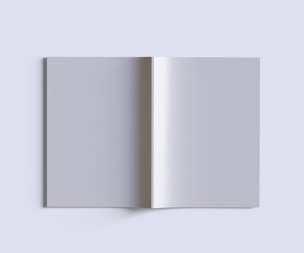 Realistic 3d render magazine or book blank white color for mockup collection