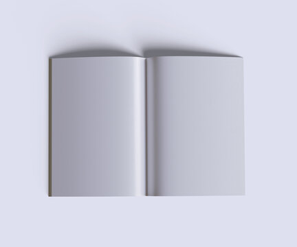 Realistic 3d render magazine or book blank white color for mockup collection