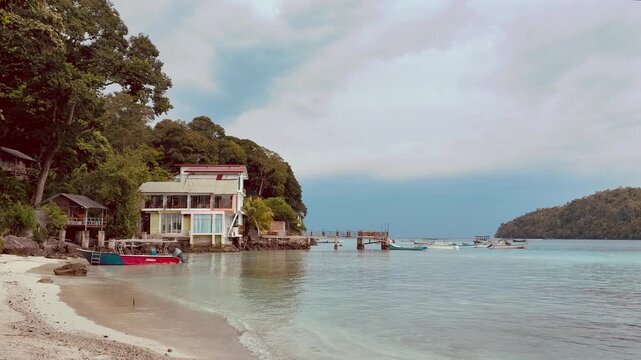Beachfront hotel or guesthouse at Pulau Weh in Aceh province Sumatra Indonesia