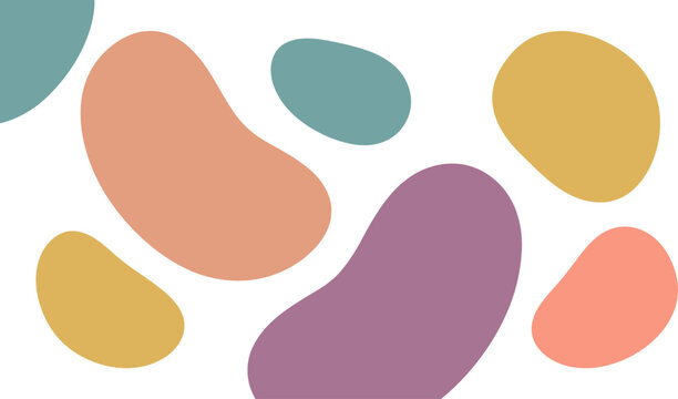 Abstract colorful organic shapes on a white background modern art illustration