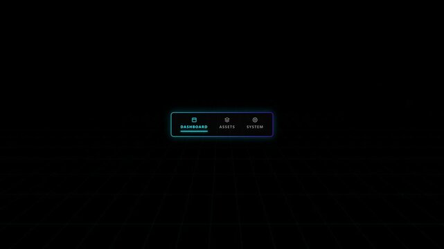 Navigation Menu Tab Bar Animation, Neon Highlight Sliding Seamless Loop 4K UI Background