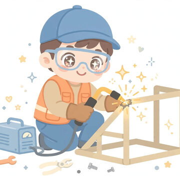 Illustration of work welding iron