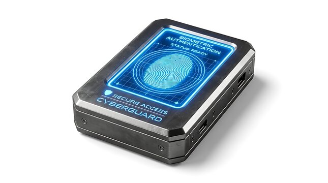 Modern digital biometric fingerprint security scanner device.