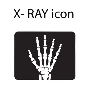 Hand x-ray bone scan medical radiology icon vector