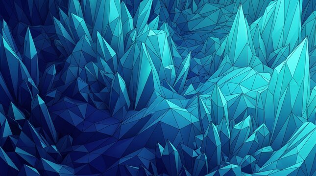 3D isometric low poly geometric background with sharp crystal polygon mesh