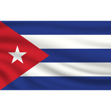 Waving Cuba National Flag