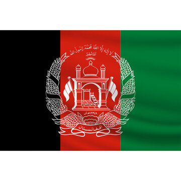 Waving Afghanistan National Flag