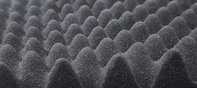 Egg crate soundproofing panels are commonly used in recording studios to reduce reflections and reverberation.