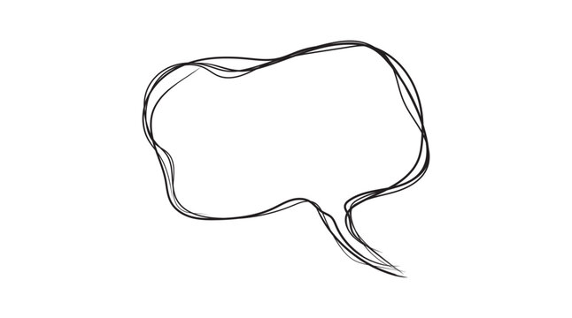 Hand-drawn speech bubble with empty space for text during communication concept vector illustration