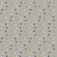 Obraz premium Pattern of Microwaves, Aprons, and Starbursts