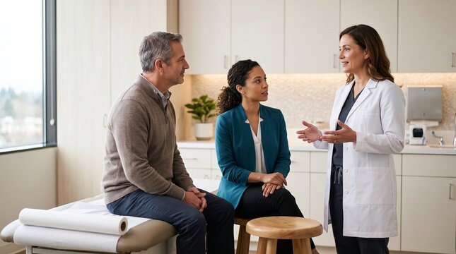 Interpreter relays clinician guidance during exam room visit