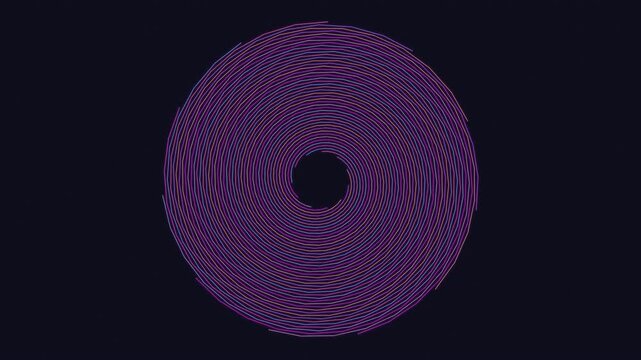 Purple and magenta abstract vortex weave and glowing spiral line pattern background, seamless loop