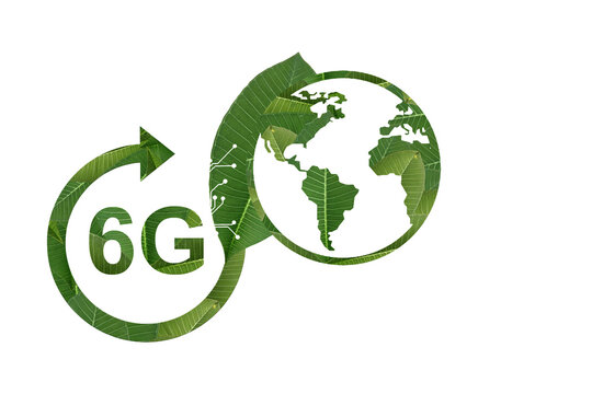 6G Green Technology Arrow Globe Ecosystem Concept PNG